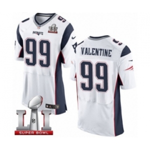 Men's Nike New England Patriots #99 Vincent Valentine Elite White Super Bowl LI 51 NFL Jersey