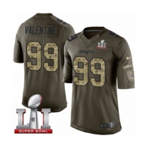 Men's Nike New England Patriots #99 Vincent Valentine Limited Green Salute to Service Super Bowl LI 51 NFL Jersey