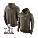 NFL Men's New England Patriots Nike Olive Salute To Service KO Performance Super Bowl LI 51 Hoodie