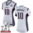 Women's Nike New England Patriots #10 Jimmy Garoppolo Elite White Super Bowl LI 51 NFL Jersey