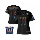 Women's Nike New England Patriots #11 Julian Edelman Game Black Fashion Super Bowl LI Champions NFL Jersey