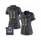 Women's Nike New England Patriots #11 Julian Edelman Limited Black 2016 Salute to Service Super Bowl LI Champions NFL Jersey