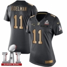 Women's Nike New England Patriots #11 Julian Edelman Limited Black-Gold Salute to Service Super Bowl LI 51 NFL Jersey