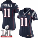 Women's Nike New England Patriots #11 Julian Edelman Limited Navy Blue Team Color Super Bowl LI 51 NFL Jersey