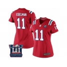 Women's Nike New England Patriots #11 Julian Edelman Red Alternate Super Bowl LI Champions NFL Jersey