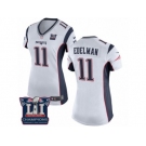 Women's Nike New England Patriots #11 Julian Edelman White Super Bowl LI Champions NFL Jersey