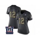 Women's Nike New England Patriots #12 Tom Brady Limited Black 2016 Salute to Service Super Bowl LI Champions NFL Jersey