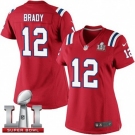 Women's Nike New England Patriots #12 Tom Brady Limited Red Alternate Super Bowl LI 51 NFL Jersey