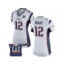 Women's Nike New England Patriots #12 Tom Brady White Super Bowl LI Champions NFL Jersey