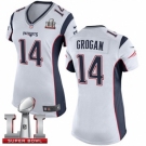 Women's Nike New England Patriots #14 Steve Grogan Elite White Super Bowl LI 51 NFL Jersey