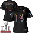 Women's Nike New England Patriots #14 Steve Grogan Game Black Fashion Super Bowl LI 51 NFL Jersey