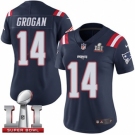 Women's Nike New England Patriots #14 Steve Grogan Limited Navy Blue Rush Super Bowl LI 51 NFL Jersey