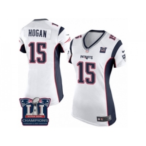 Women's Nike New England Patriots #15 Chris Hogan Elite White Super Bowl LI Champions NFL Jersey