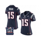 Women's Nike New England Patriots #15 Chris Hogan Navy Blue Team Color Super Bowl LI Champions NFL Jersey