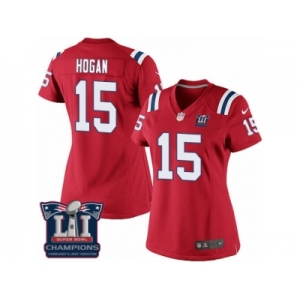 Women's Nike New England Patriots #15 Chris Hogan Red Alternate Super Bowl LI Champions NFL Jersey