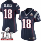 Women's Nike New England Patriots #18 Matthew Slater Elite Navy Blue Team Color Super Bowl LI 51 NFL Jersey