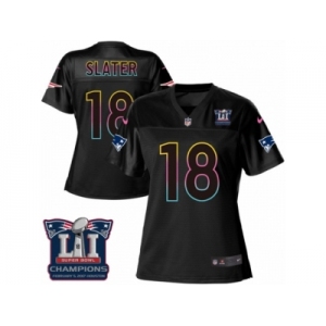 Women's Nike New England Patriots #18 Matthew Slater Game Black Fashion Super Bowl LI Champions NFL Jersey