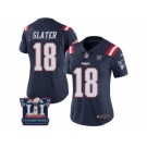 Women's Nike New England Patriots #18 Matthew Slater Limited Navy Blue Rush Super Bowl LI Champions NFL Jersey