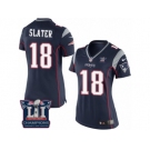 Women's Nike New England Patriots #18 Matthew Slater Navy Blue Team Color Super Bowl LI Champions NFL Jersey