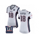 Women's Nike New England Patriots #18 Matthew Slater White Super Bowl LI Champions NFL Jersey