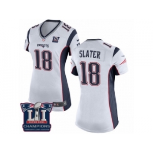 Women's Nike New England Patriots #18 Matthew Slater White Super Bowl LI Champions NFL Jersey