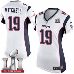 Women's Nike New England Patriots #19 Malcolm Mitchell Elite White Super Bowl LI 51 NFL Jersey