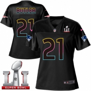 Women's Nike New England Patriots #21 Malcolm Butler Game Black Fashion Super Bowl LI 51 NFL Jersey