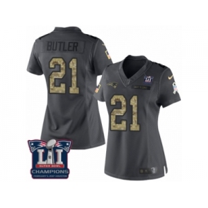 Women's Nike New England Patriots #21 Malcolm Butler Limited Black 2016 Salute to Service Super Bowl LI Champions NFL Jersey