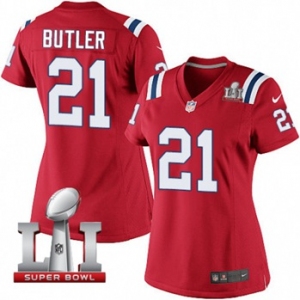 Women's Nike New England Patriots #21 Malcolm Butler Limited Red Alternate Super Bowl LI 51 NFL Jersey