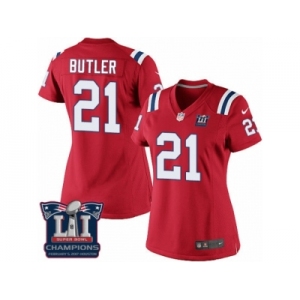 Women's Nike New England Patriots #21 Malcolm Butler Red Alternate Super Bowl LI Champions NFL Jersey