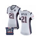 Women's Nike New England Patriots #21 Malcolm Butler White Super Bowl LI Champions NFL Jersey