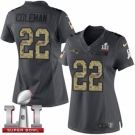 Women's Nike New England Patriots #22 Justin Coleman Limited Black 2016 Salute to Service Super Bowl LI 51 NFL Jersey