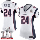 Women's Nike New England Patriots #24 Cyrus Jones Elite White Super Bowl LI 51 NFL Jersey