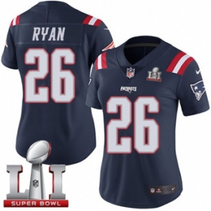 Women's Nike New England Patriots #26 Logan Ryan Limited Navy Blue Rush Super Bowl LI 51 NFL Jersey