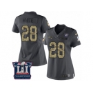 Women's Nike New England Patriots #28 James White Limited Black 2016 Salute to Service Super Bowl LI Champions NFL Jersey