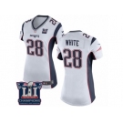 Women's Nike New England Patriots #28 James White White Super Bowl LI Champions NFL Jersey