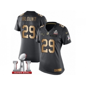 Women's Nike New England Patriots #29 LeGarrette Blount Limited Black Gold Salute to Service Super Bowl LI 51 NFL Jersey