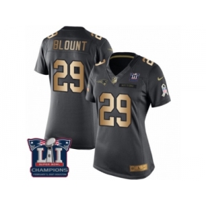 Women's Nike New England Patriots #29 LeGarrette Blount Limited Black Gold Salute to Service Super Bowl LI Champions NFL Jersey