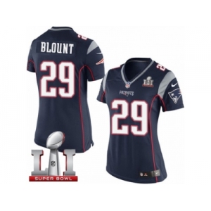 Women's Nike New England Patriots #29 LeGarrette Blount Navy Blue Team Color Super Bowl LI 51 NFL Jersey