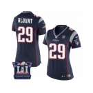 Women's Nike New England Patriots #29 LeGarrette Blount Navy Blue Team Color Super Bowl LI Champions NFL Jersey