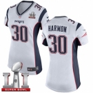 Women's Nike New England Patriots #30 Duron Harmon Elite White Super Bowl LI 51 NFL Jersey