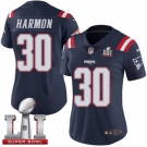 Women's Nike New England Patriots #30 Duron Harmon Limited Navy Blue Rush Super Bowl LI 51 NFL Jersey