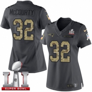 Women's Nike New England Patriots #32 Devin McCourty Limited Black 2016 Salute to Service Super Bowl LI 51 NFL Jersey