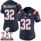 Women's Nike New England Patriots #32 Devin McCourty Limited Navy Blue Rush Super Bowl LI 51 NFL Jersey