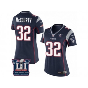 Women's Nike New England Patriots #32 Devin McCourty Navy Blue Team Color Super Bowl LI Champions NFL Jersey