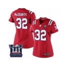 Women's Nike New England Patriots #32 Devin McCourty Red Alternate Super Bowl LI Champions NFL Jersey