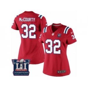 Women's Nike New England Patriots #32 Devin McCourty Red Alternate Super Bowl LI Champions NFL Jersey