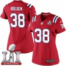 Women's Nike New England Patriots #38 Brandon Bolden Elite Red Alternate Super Bowl LI 51 NFL Jersey