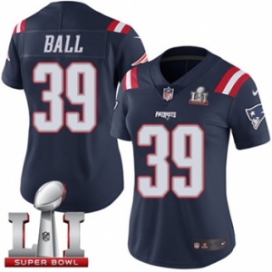 Women's Nike New England Patriots #39 Montee Ball Limited Navy Blue Rush Super Bowl LI 51 NFL Jersey