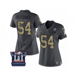 Women's Nike New England Patriots #54 Dont'a Hightower Limited Black 2016 Salute to Service Super Bowl LI Champions NFL Jersey